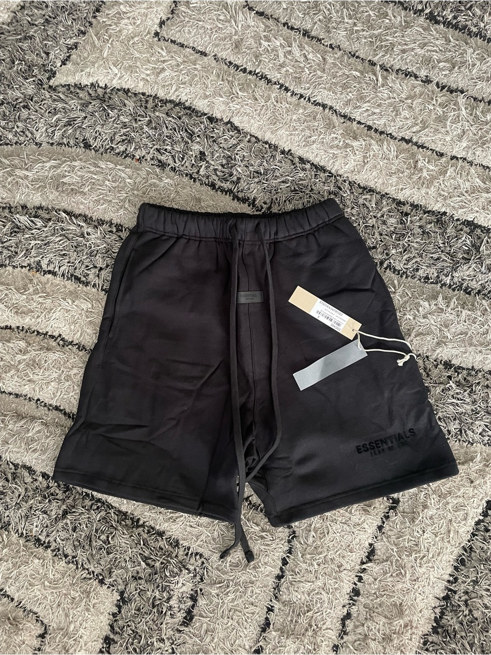Essentials Men’s Black Drawstring Athletic Shorts